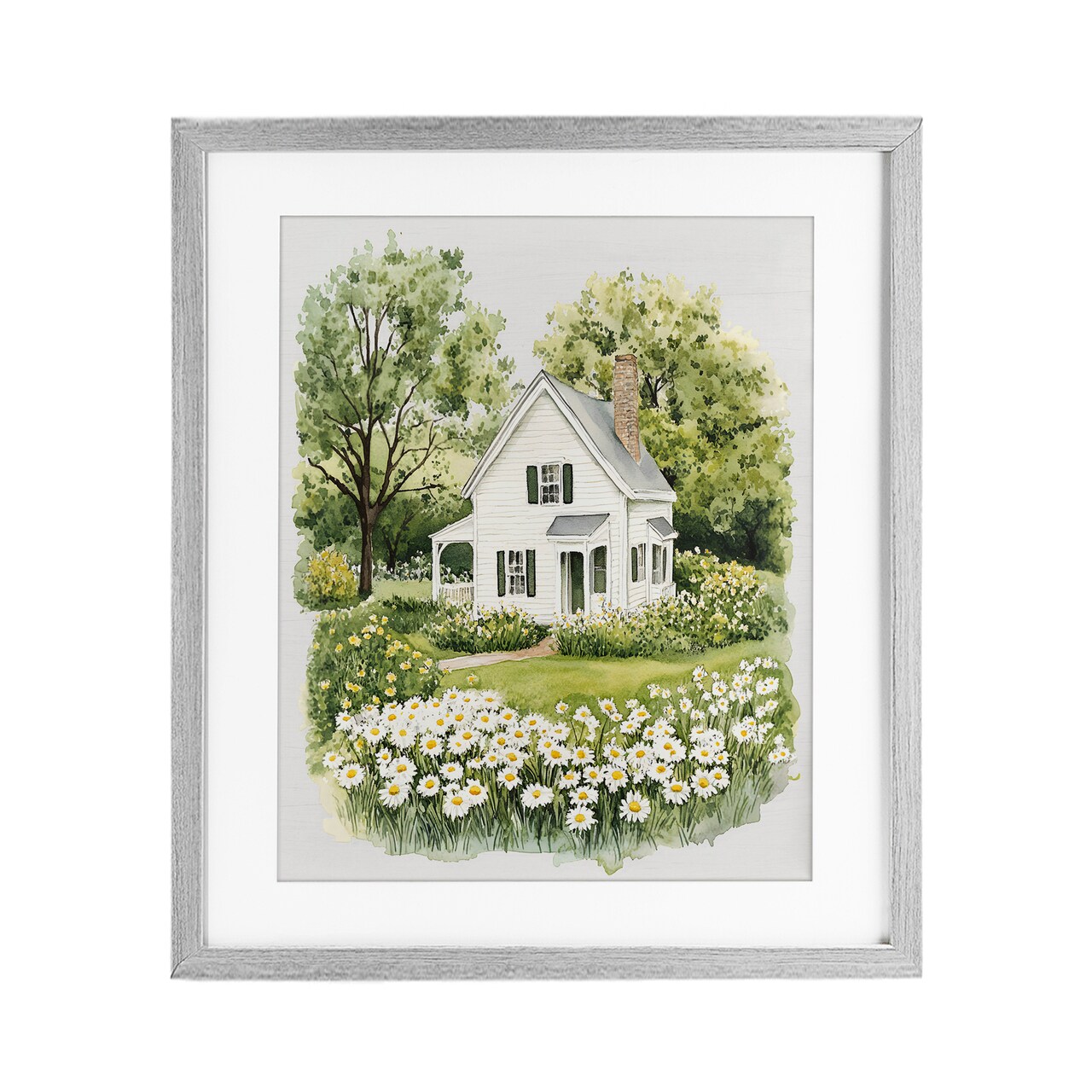 Stupell Industries Quaint Countryside Cottage Garden Framed Print Under Glass, design by Lettered and Lined